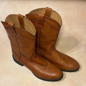 Ariat Heritage Roper Western Boots, Naturally Cognac, leather, Mens Size 12D